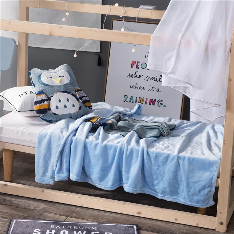 Синее модное одеяло для рюкзака с рисунком Совы из мультфильма подарок на день