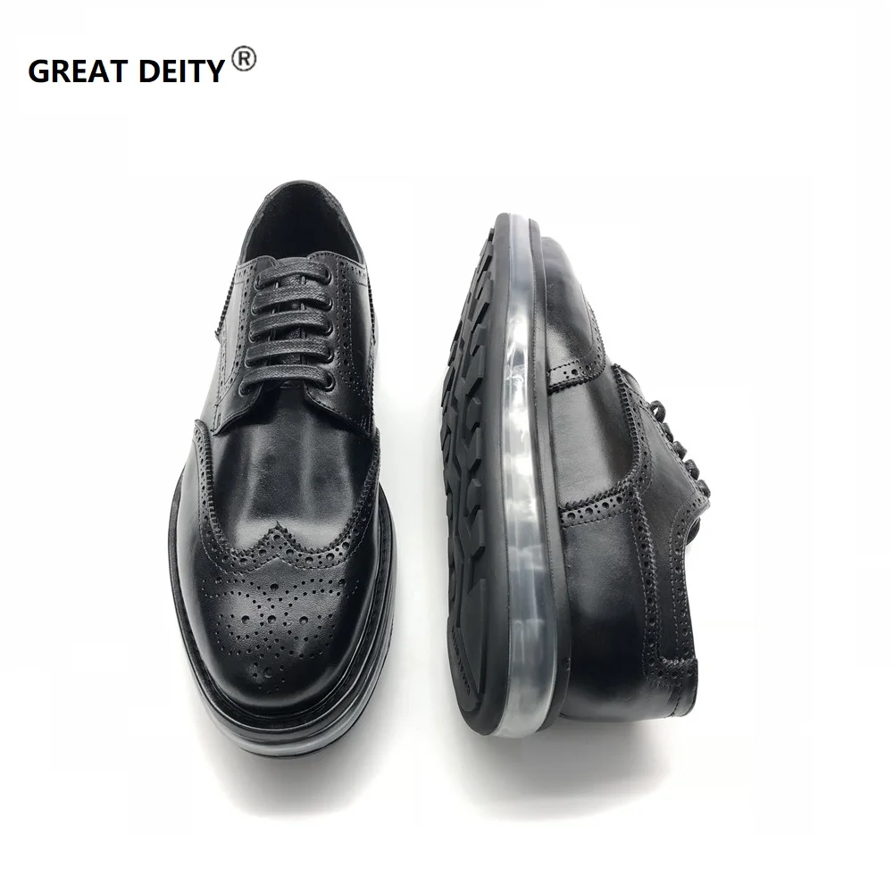 

Original Genuine Leather Shoes Men High Quality Cow Leather Men Brogue Shoe Fashion Casual Lace Up Chaussure Homme Large Size 47