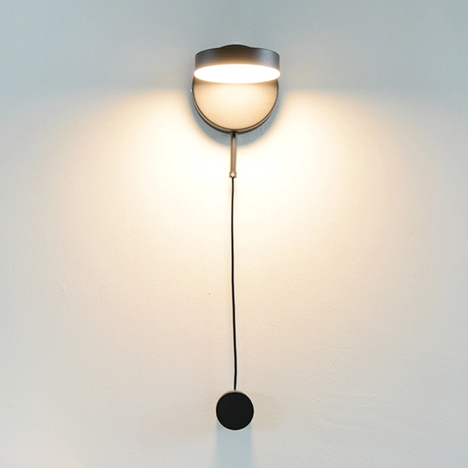 Светильник для прикроватной тумбы с подсветкой LED со встроенным регулятором яркости, модерн, освещение дома, регулируемая яркость 12 Вт, черный, для лестницы, спальни.