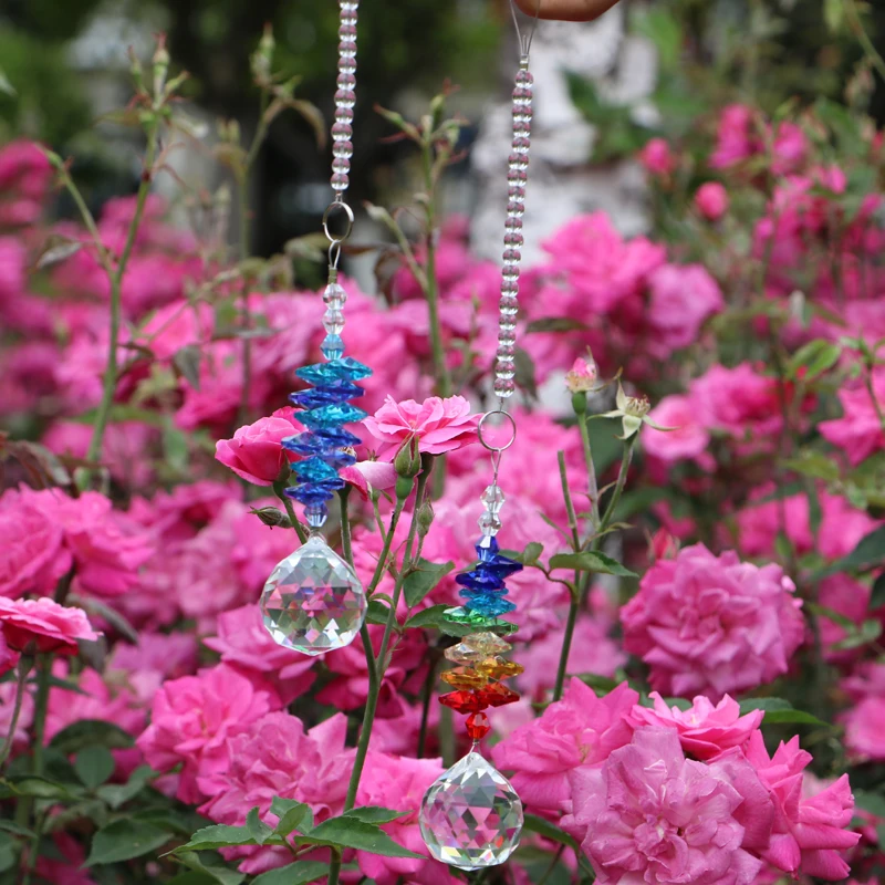 Хрустальная витражная люстра в виде чакры 1 шт. кристаллы Шариковая призма