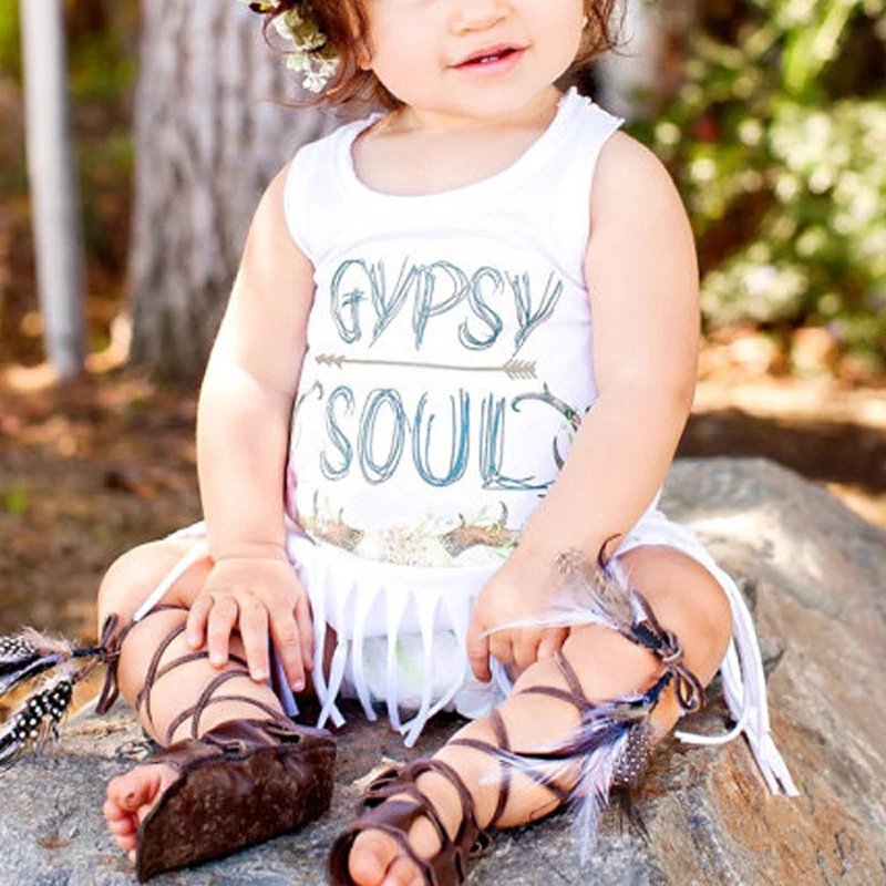 Милый Ребенок Девушки Шею Рукавов Напечатанная Письмом Dress Мода Кисточкой Колен