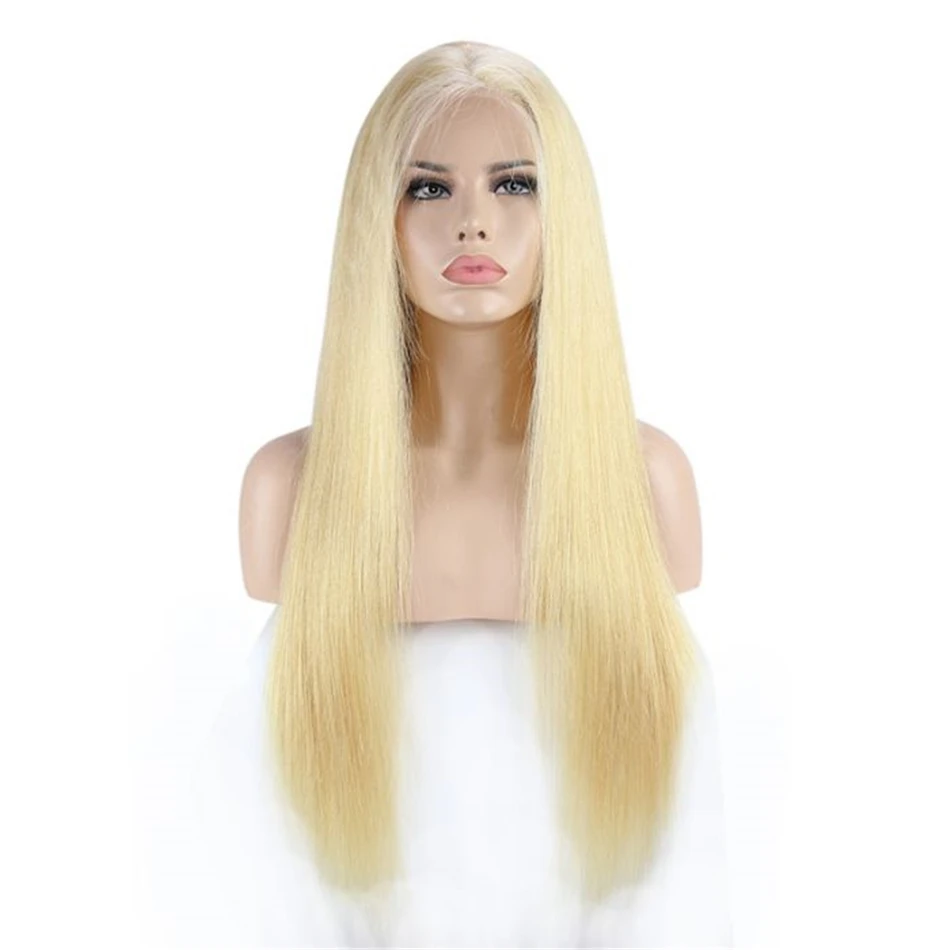 MIHAIR 13*4 Straight Hair Wig 613 Blond Lace Frontal Human Hair Wigs Remy Brazilian Wig With Baby Hair Pre Plucked Lace Wig