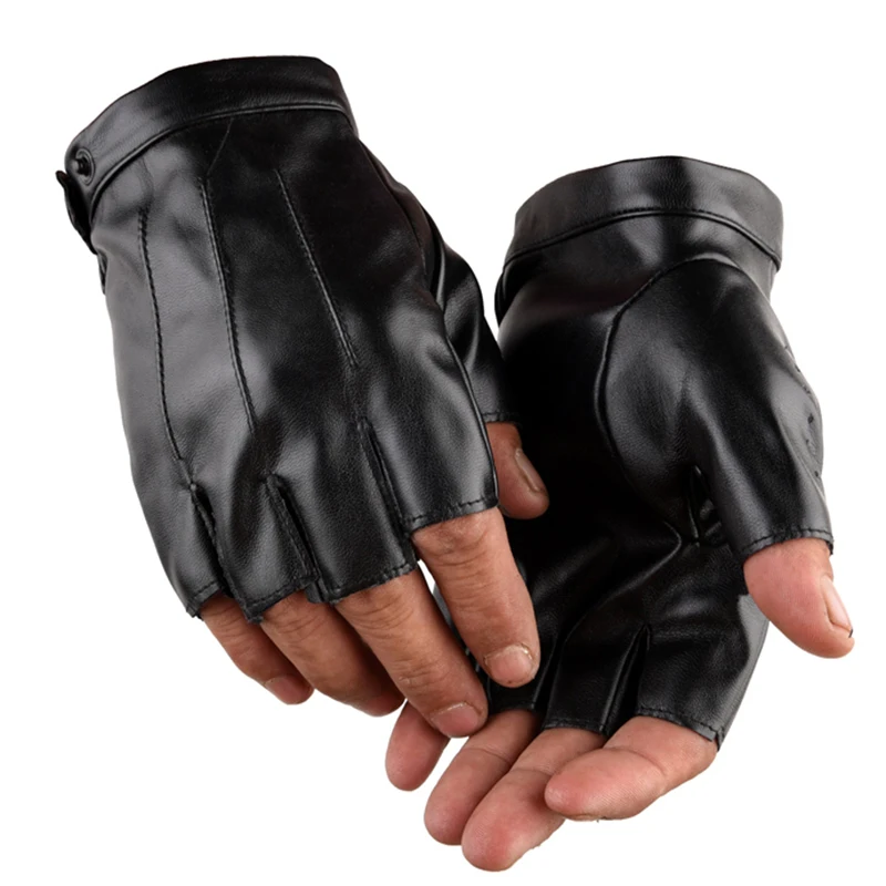 Противоскользящие перчатки без пальцев из искусственной кожи для скалолазания