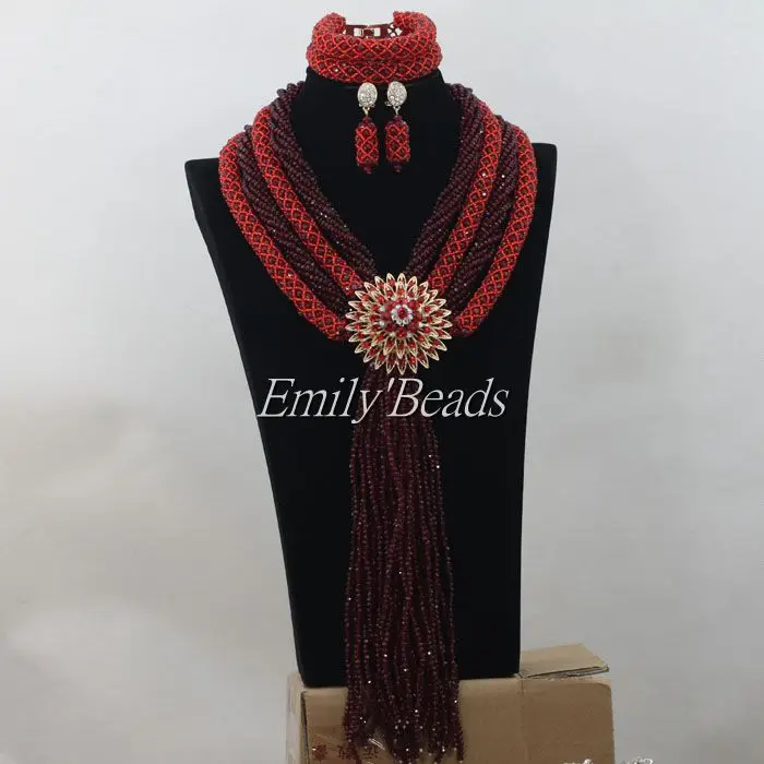 Ювелирный комплект из колье и серёг с бусинами|nigerian wedding|beaded jewelry setjewelry sets |