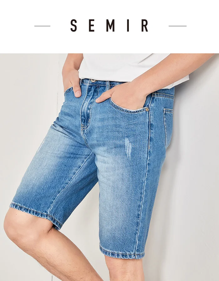 SEMIR летние джинсовые брюки мужские Новые повседневные брюки для студентов мужские брюки ретро красивые
