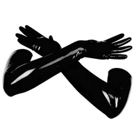 rubber arm long mittens fingered gloves black long gloves outfits fetish long latex gloves
