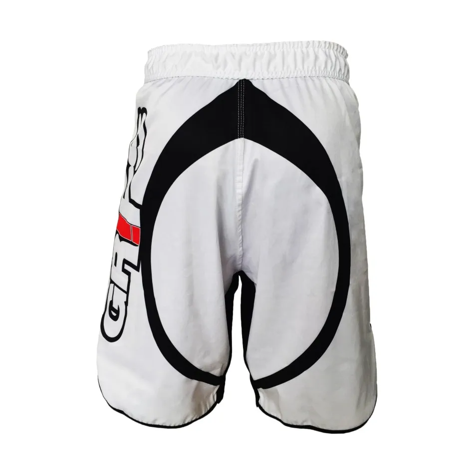 Шорты для фитнеса MMA дышащие черно-белые с круглым рисунком свободные