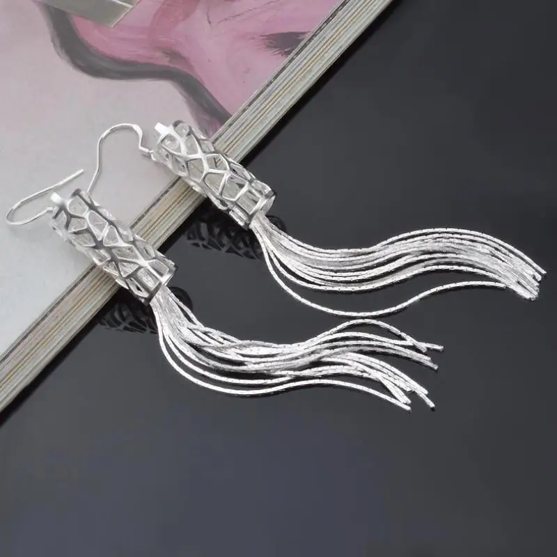 pendientes silver-plated jewelry mujer earrings brincos plata long orecchini oorbellen women a1t3 hoop | Украшения и аксессуары