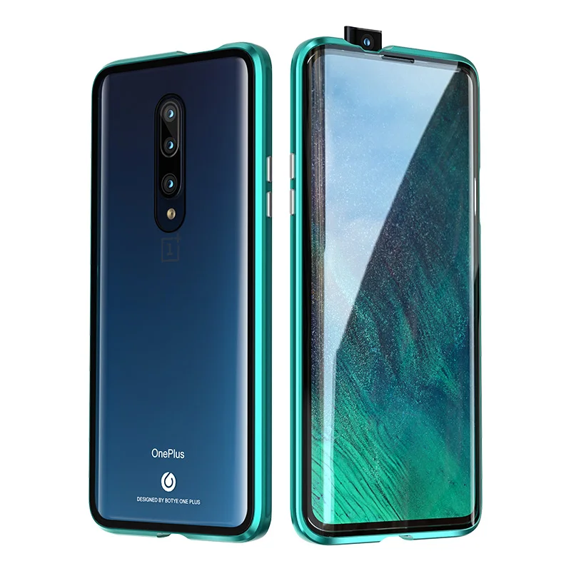 Защитный Магнитный чехол на весь корпус для Oneplus 7 Pro металлический бампер 360