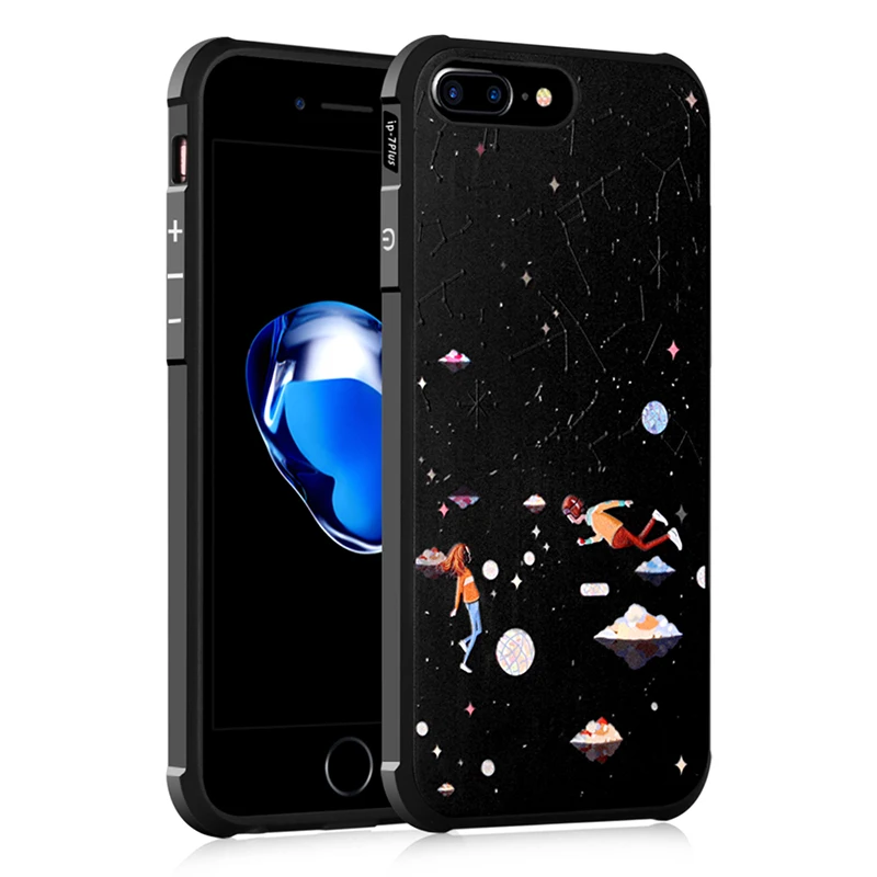 Ipngve Роскошные 3D узор силиконовые антидетонационных чехол для телефона iPhone 7 Coque В