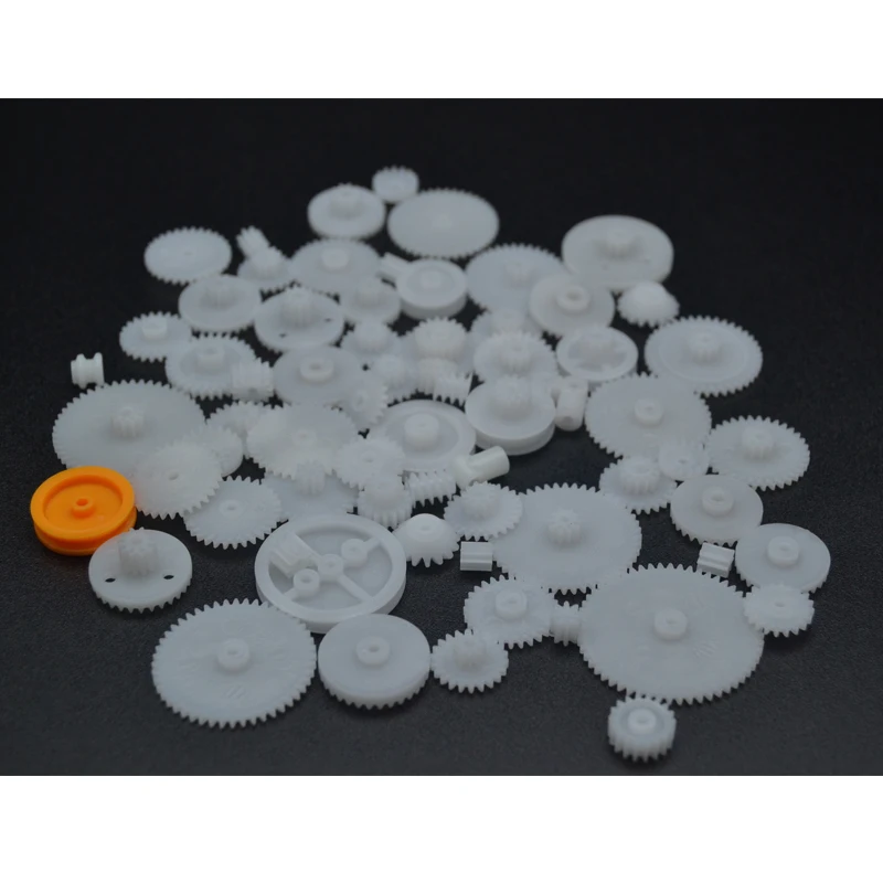 64 вида пластиковых валов однослойные коронки Червячные шестерни Cog колеса M0.5 для