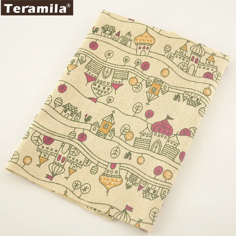 Домашний текстиль от TERAMILA хлопково-льняная ткань швейный материал принт дома