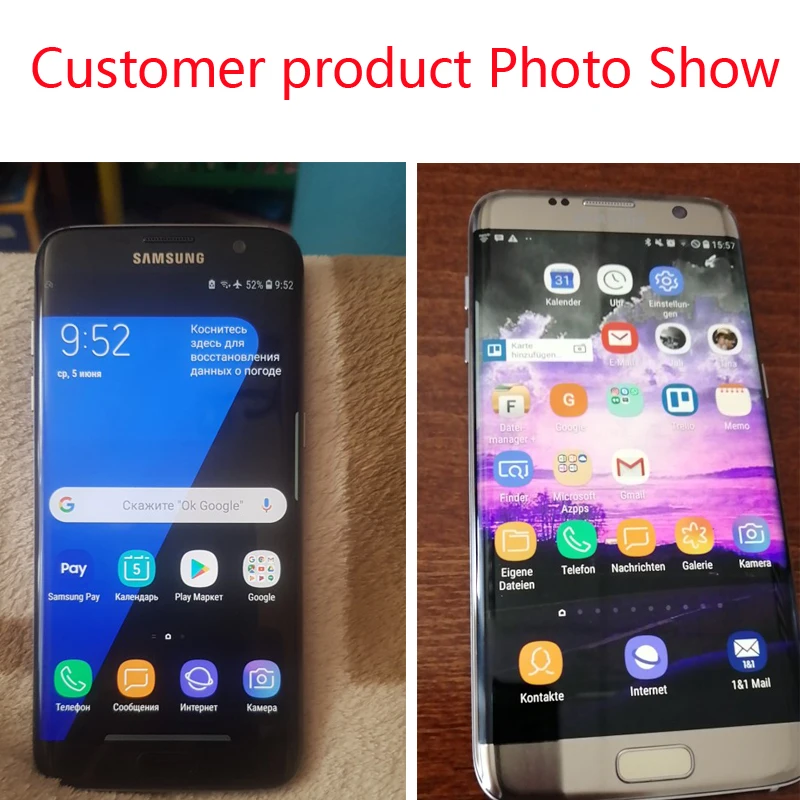 5,5 ''дисплей с ЖК-экраном с рамкой для SAMSUNG Galaxy S7 edge G935 G935F кодирующий преобразователь сенсорного экрана в сборе