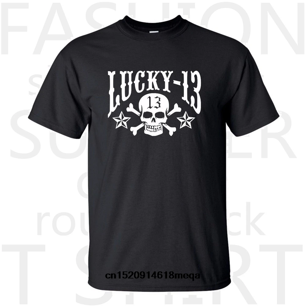 Футболка Классическая Lucky 13 черная футболка с черепом мужская повседневная