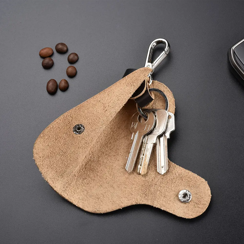 Маленький держатель для ключей из натуральной кожи кошелек смарт-ключа DIY чехол с