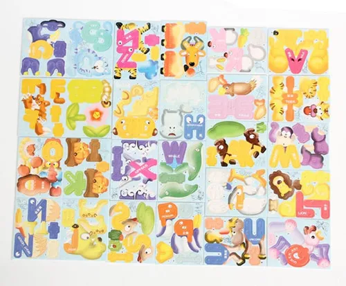 26 шт./компл. новые стильные детские игрушки в форме милых животных 3d пазл ABC