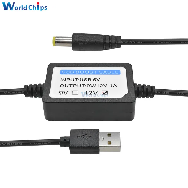 DC 5V TO 12V Usb-кабель для зарядки, повышающий мощность, 5 в постоянного тока до 9 В постоянного тока/12 в 1 А, 2,1x5,5 мм, Повышающий Модуль, usb-кабель-адаптер для преобразователя с усилителем - Цвет: DC 5V TO 12V