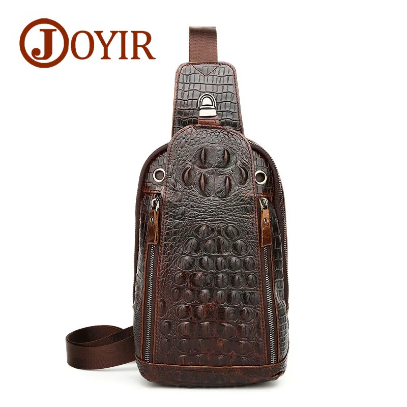 Crocodile pattern JOYIR, новинка, 3D, Крокодиловая Мужская нагрудная сумка, кожаная, для путешествий, мужские сумки через плечо, мужская сумка на плечо, задняя Сумка, Аллигатор, рюкзак для мужчин - Цвет: Crocodile pattern