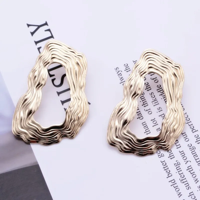 148 gold European& American Exaggerated Round Coin Drop Earring for Women Pendientes Vintage Geometric Metal Large Earrings Jewelry Gift - Окраска металла: 148 gold
