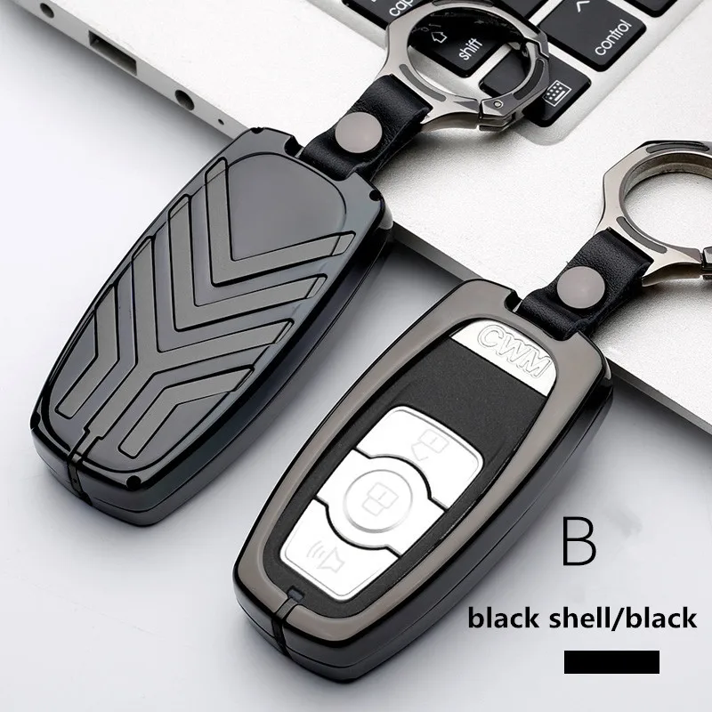 C-black black GMW H6 Samrt Автомобильный ключ крышка цветная полоса цинковый сплав пульт дистанционного управления брелок Оболочка Чехол брелок кожа для Great Wall Haval Coupe H7 H8 H9 - Название цвета: C-black black