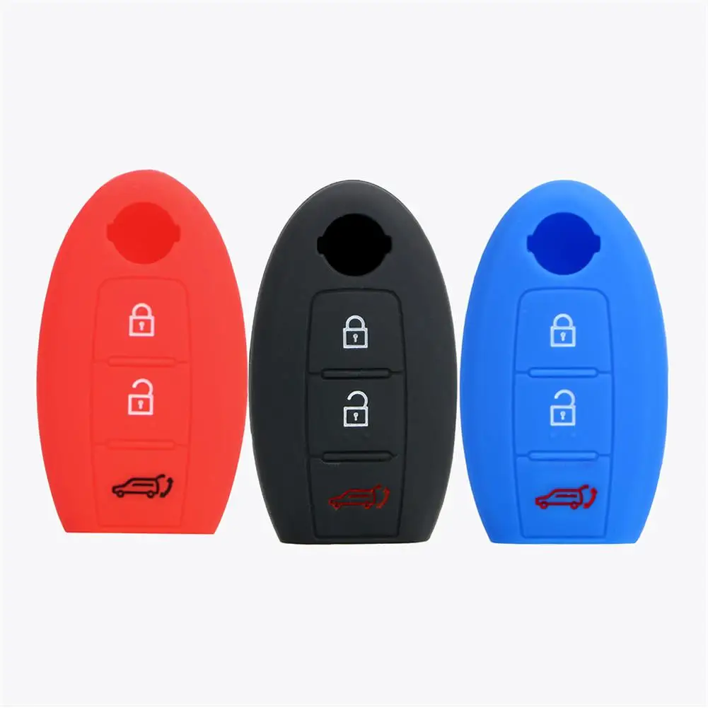 3 кнопочный ключ автомобиля силиконовый чехол для Nissan TEANA Qashqai Juke Key Bag Обложка протектор Fob автомобильный Стайлинг авто аксессуары оптом