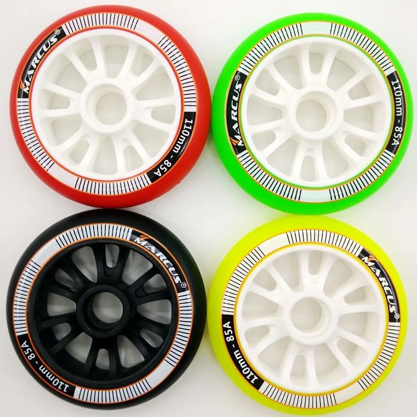 Marcus speed skating wheels and a set of 8 85A 90mm 100mm 110mm durable high elastic roller skates skate | Спорт и развлечения