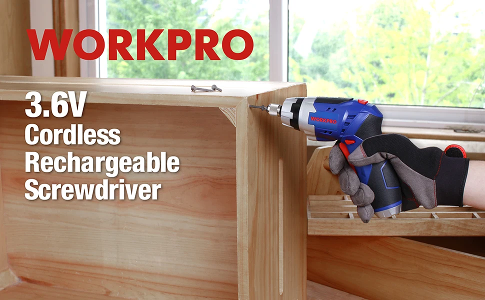 WORKPRO 3,6 В Беспроводная отвертка складная электрическая отвертка перезаряжаемая отвертка с рабочий светильник