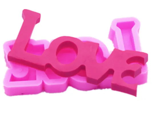 

solid ceramic clay mould letter word LOVE creating Art craft silicone Mold Aromatic Gypsum silicone clay molds