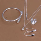 Комплект из колье, браслета, серёг и кольца, с серебряным покрытием