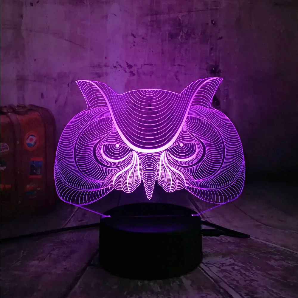 Amroe 3D Сова Лава Lampara Детский день мультфильм ночной Светильник LED градиент
