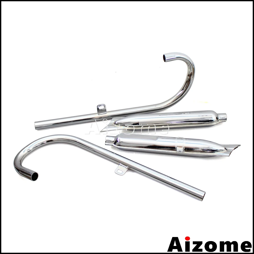 1 Set 24HP Motorcycle Exhaust Muffler 750cc Chrome Retro Fish Tail Pipes For BMW K750 M1 M72 R71 R12 Dnepr MT12 Side Car | Автомобили и