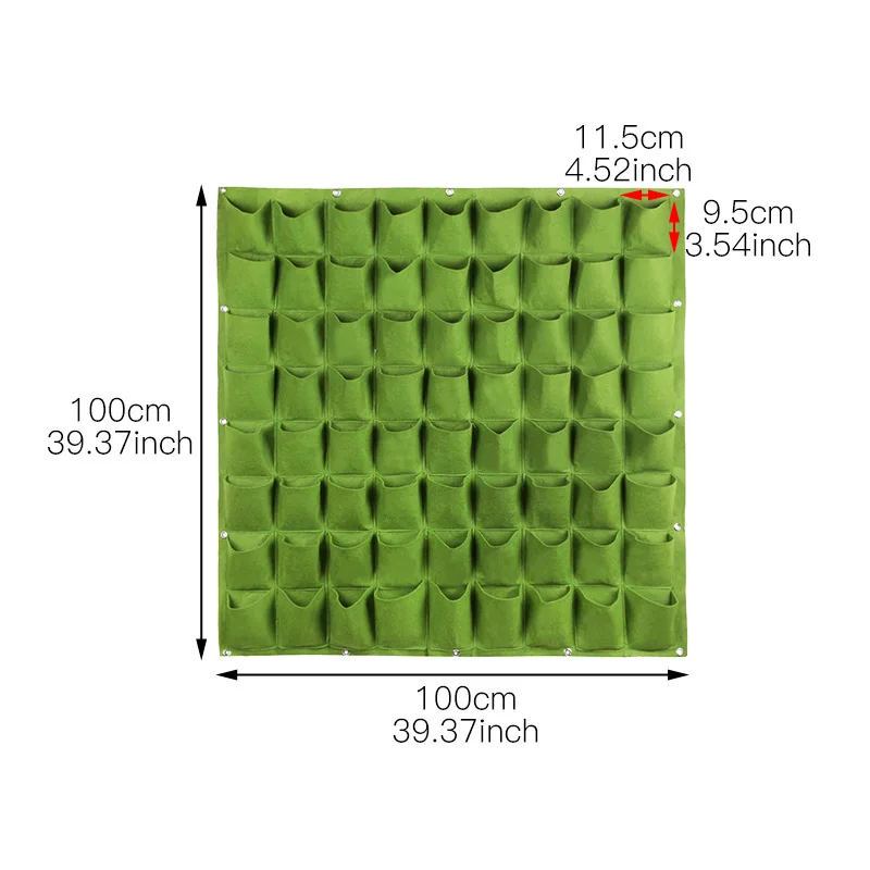 72 grid green Настенные подвешиваемые посадочные сумки 24 размера, зеленые сумки для выращивания растений, вертикальная садовая растительная гостиная сумка для бонсай с цветами, товары для дома - Цвет: 72 grid green