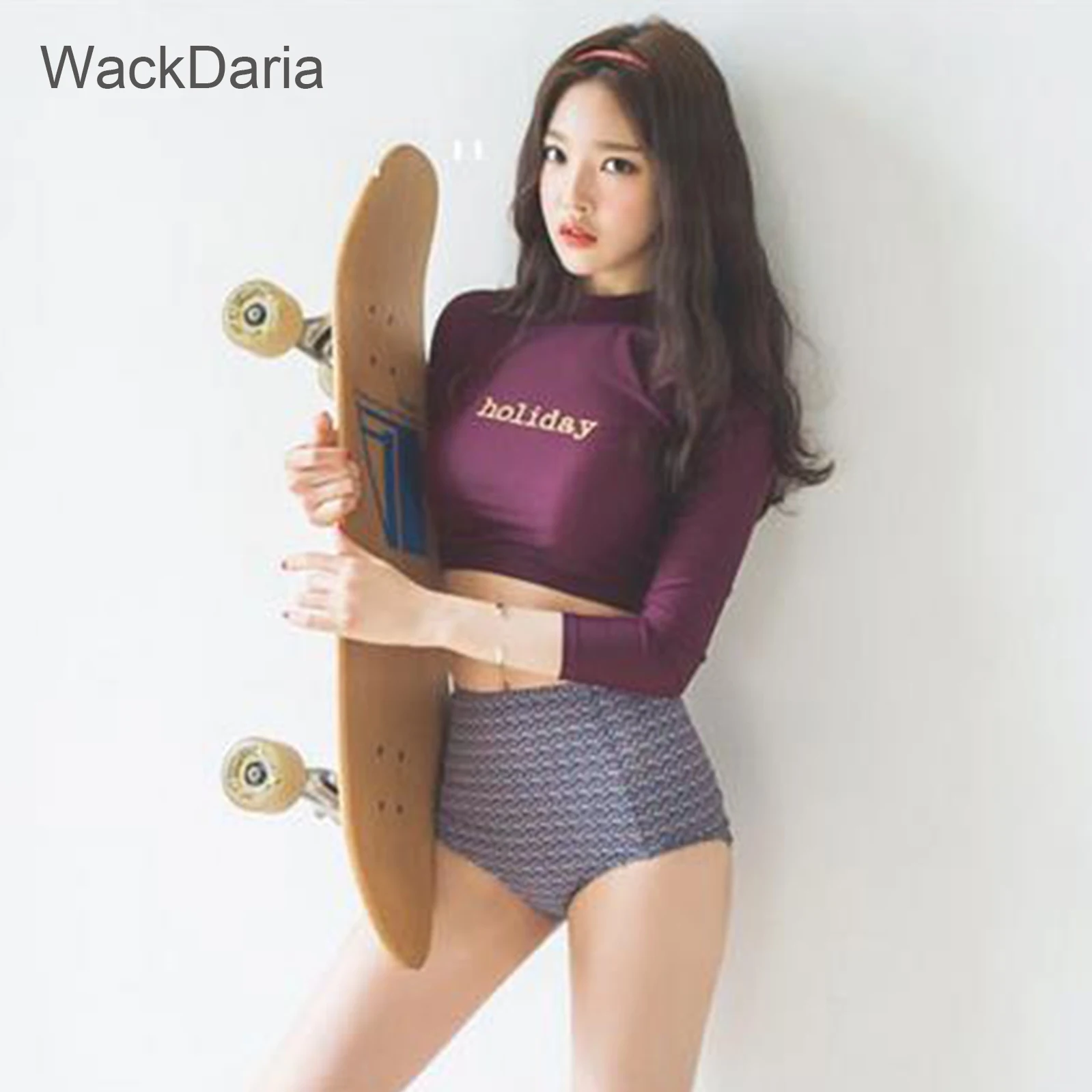 WackDaria Новое поступление женский купальник с надписью Surf Rashguard новый сексуальный и