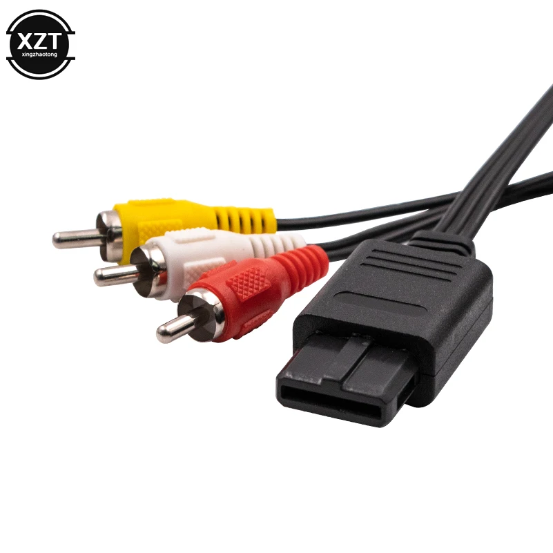Newest 1.8M 6FT 2 Audio Output Connectors AV TV RCA Video Cord Cable for SNES Game Cube for Nintend N64/64 Game Cable images - 6