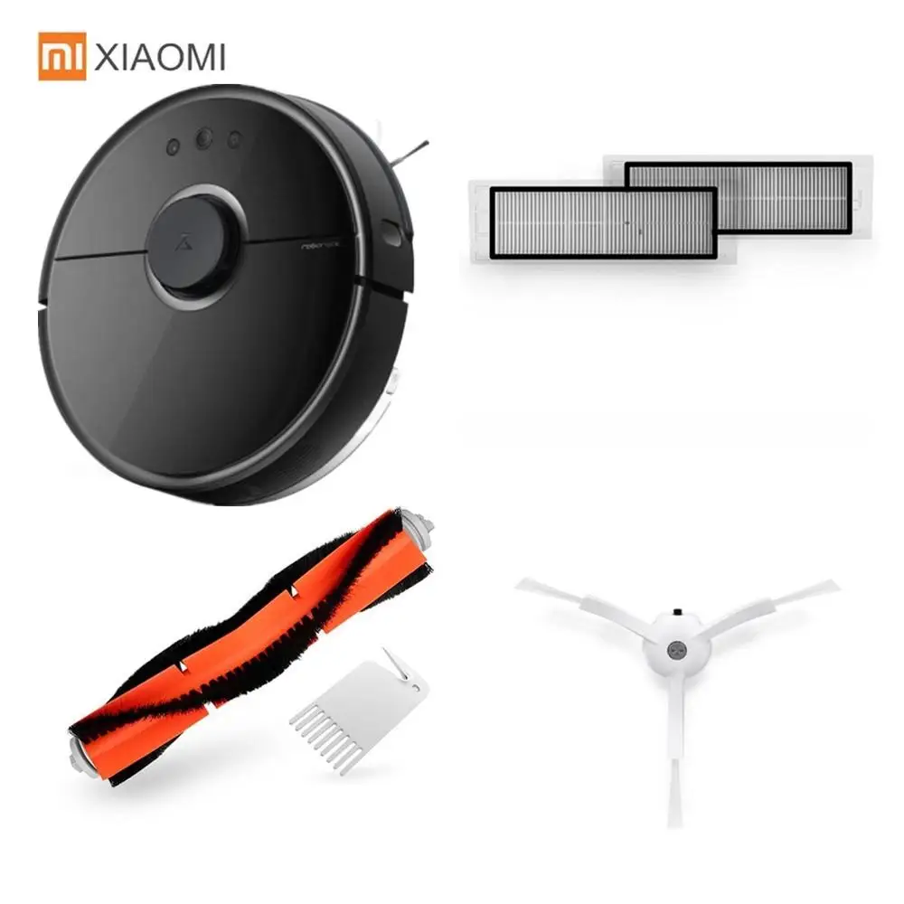 Xiaomi Mi Roborock S50 S51 S55 робот-пылесос 2 для домашнего автоматического подметания пыли стерилизованный умный планируемый моющий пылесос - Цвет: BLACK AND EXTEN PART