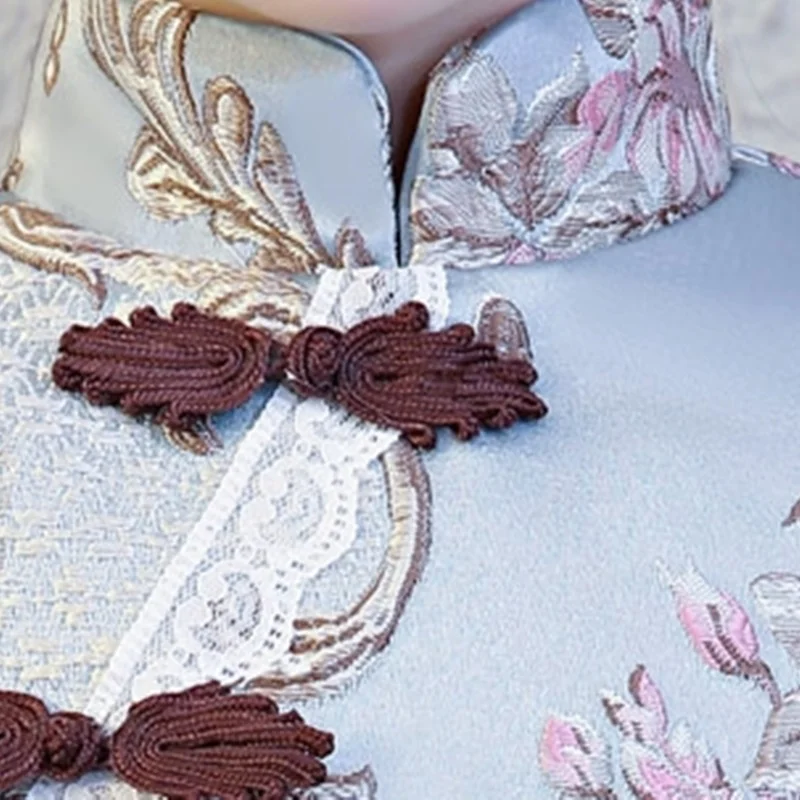 Зимний китайский новогодний костюм Qipao для девочек теплое китайское платье с