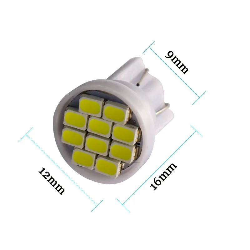 300 шт. 24 В Светодиодная лампа для грузовика T10 194 168 10 SMD 1206 светодиодная 3020 лампочка