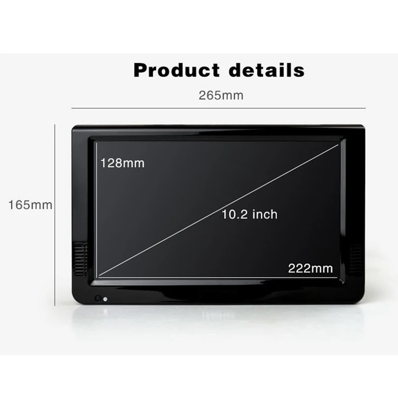 Портативный 10 дюймов Tft Led 1080P Hd Pvr Dvbt2 цифровой аналоговый Мини ТВ автомобильный тв Поддержка Usb Tf кардридер Us Plug