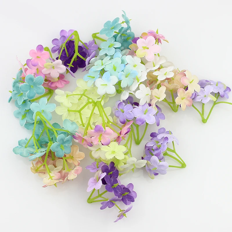 Мини гортензии 5 см искусственные цветы вишни для дома/свадьбы/венков/украшения