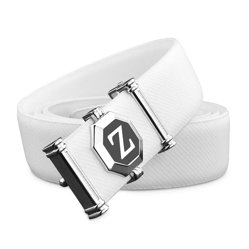 Мужской ремень с пряжкой Z синий дизайнерский из натуральной кожи высокого