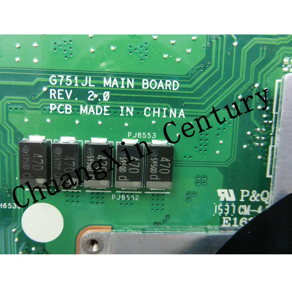 Материнская плата для ноутбука ASUS G751JL G751J G751JY G751JT материнская с процессором I7CPU 4