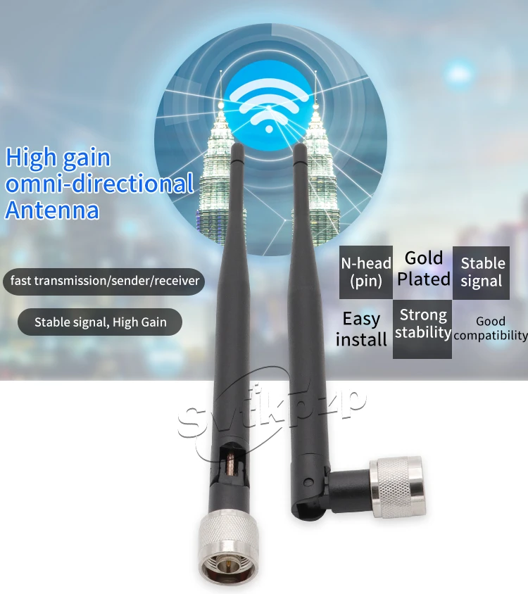 С высоким коэффициентом усиления 5dBi N головка Штекерный разъем 2,4g wifi антенна всенаправленная штыревая антенна 5G 4G антенна для маршрутизатора