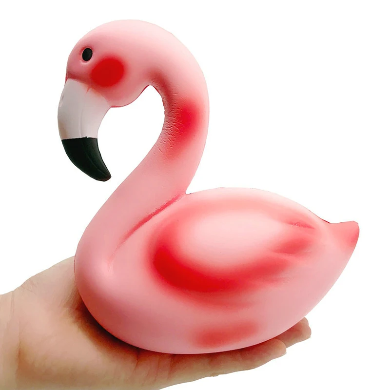 Мягкие сжимаемые кавайные шармы с героями мультфильмов Розовый Фламинго грубая
