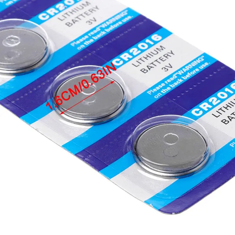 

5PCS Button Battery CR2016 3V Lithium Cell Coin Batteries LM2016 BR2016 DL2016 Watch Electronic Promotion Toy Remote