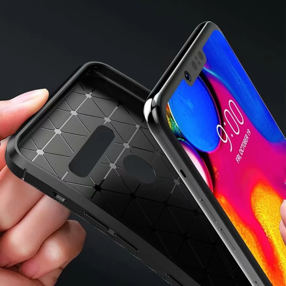 Чехол в деловом стиле для LG V40 G8 G8S V50 K40 Stylo 5 ThinQ чехол из углеродного волокна с