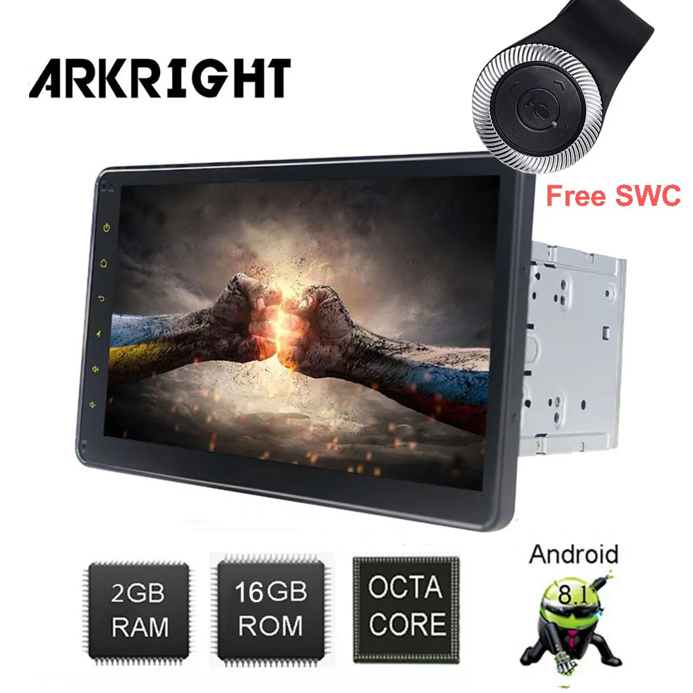 ARKRIGHT 10 1 'ƈDin Авторадио 2 + 16 Гб Восьмиядерный Android 8 автомобильный Радио стерео