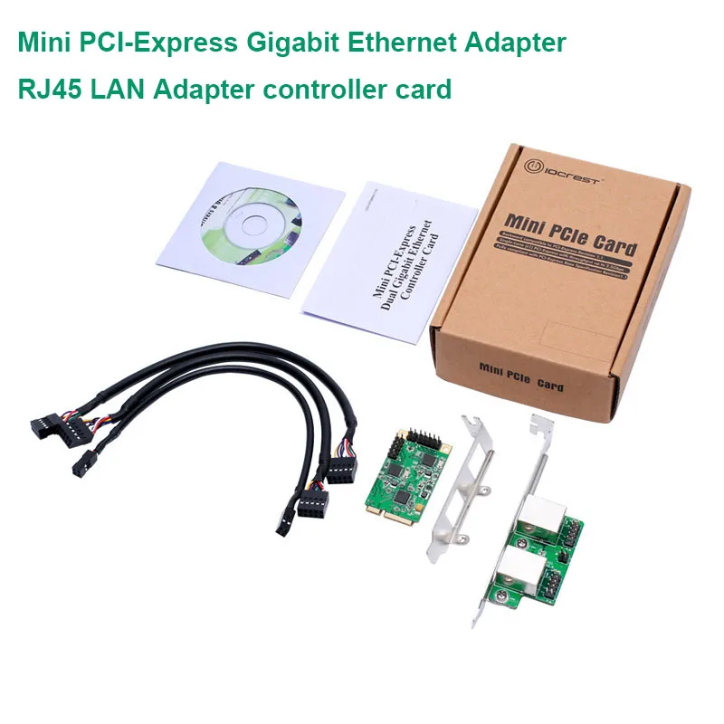 Материнская плата Gigabit Ethernet Mini PCI-Express 2 порта гигабитная ethernet-контроллер карта RJ45