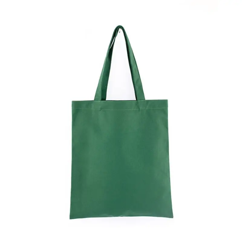 Dark Green Женские прочные холщовые пустые продуктовые простые хозяйственные сумки, Дамская многофункциональная сумка на плечо, многоразовая утилизация, 14 цветов - Цвет: Dark Green