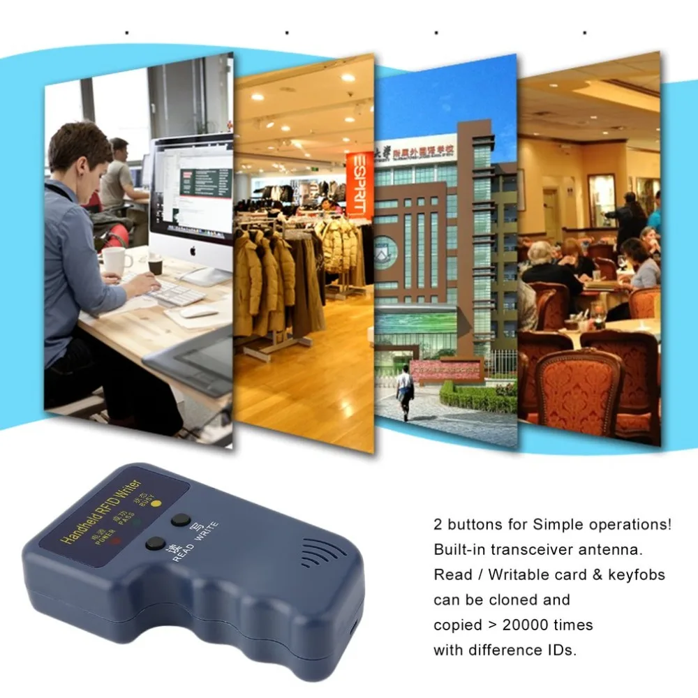 Ручной 125 кГц RFID ID карта копир писатель Дубликатор Программист считыватель матч записываемый EM4305 ID Брелоки метки карты Ключевые карты