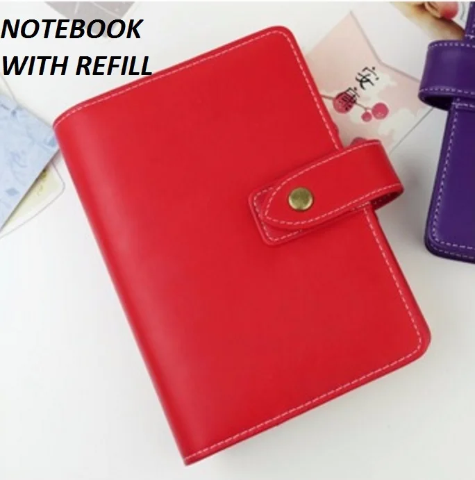 Red Notebook Кожаный перезаправляемый блокнот для путешествий из искусственной кожи, винтажный блокнот dokibook filofax, ежедневник, блокнот, папка A5, A6 - Цвет: Red Notebook